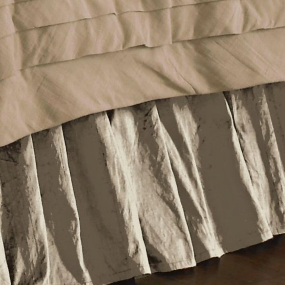 Soft Surroundings Silk Provencal Bedskirt Taupe King